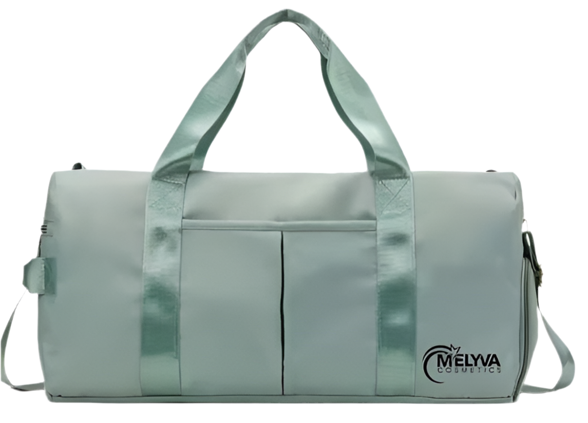 Green Melyva Cosmetics Duffle Bag
