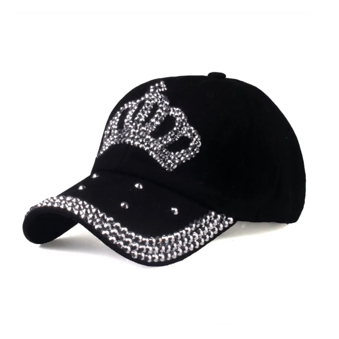 Crown Bling Cap Black